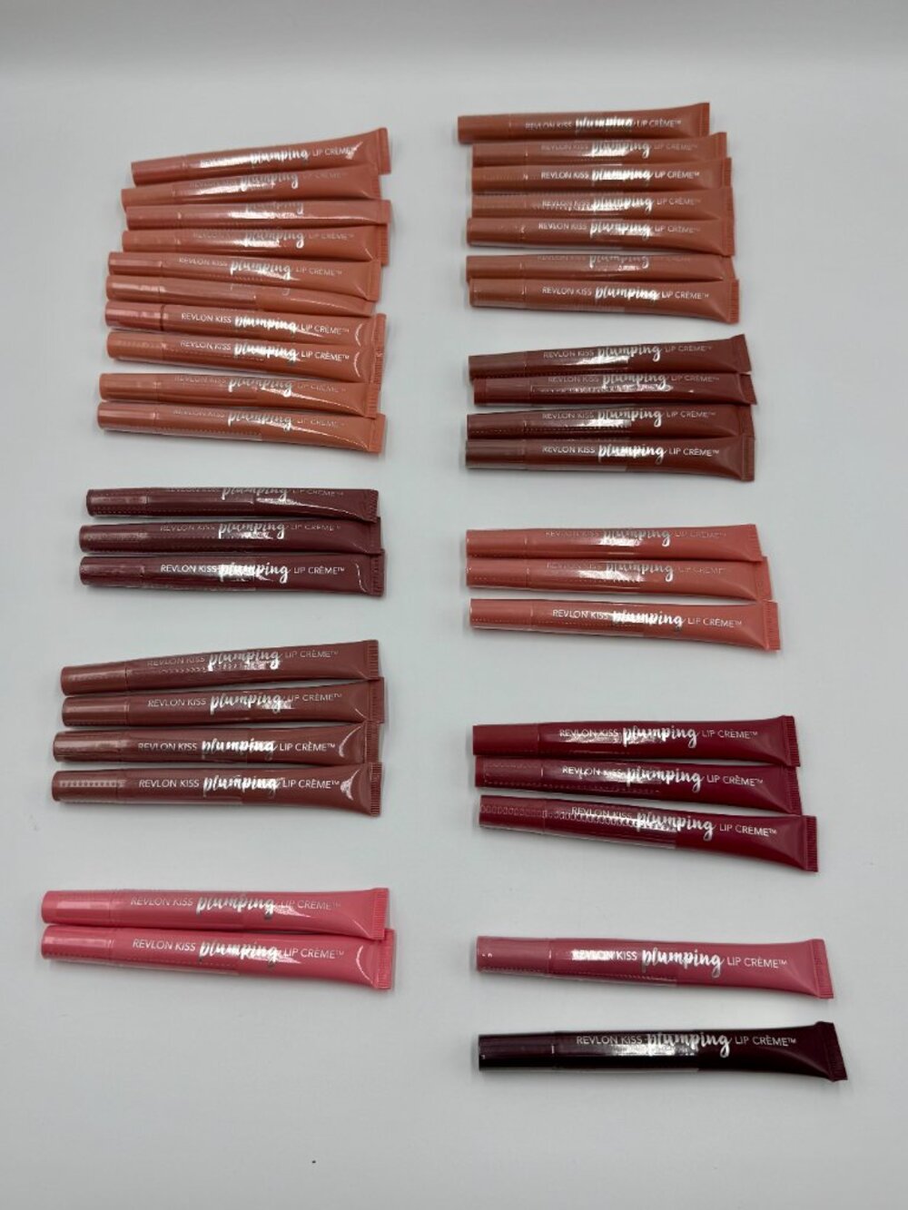 38 Pieces Revlon Kiss Plumping Lip Creme Bundle - 10 Different Colors -